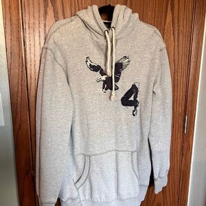 American Eagle Outfitters Gray Hoodie with Eagle Graphic